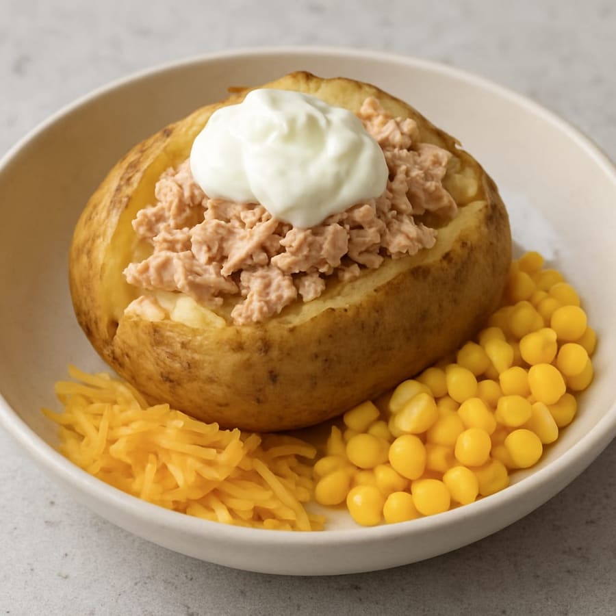 Gefüllte Ofenkartoffel mit Thunfisch