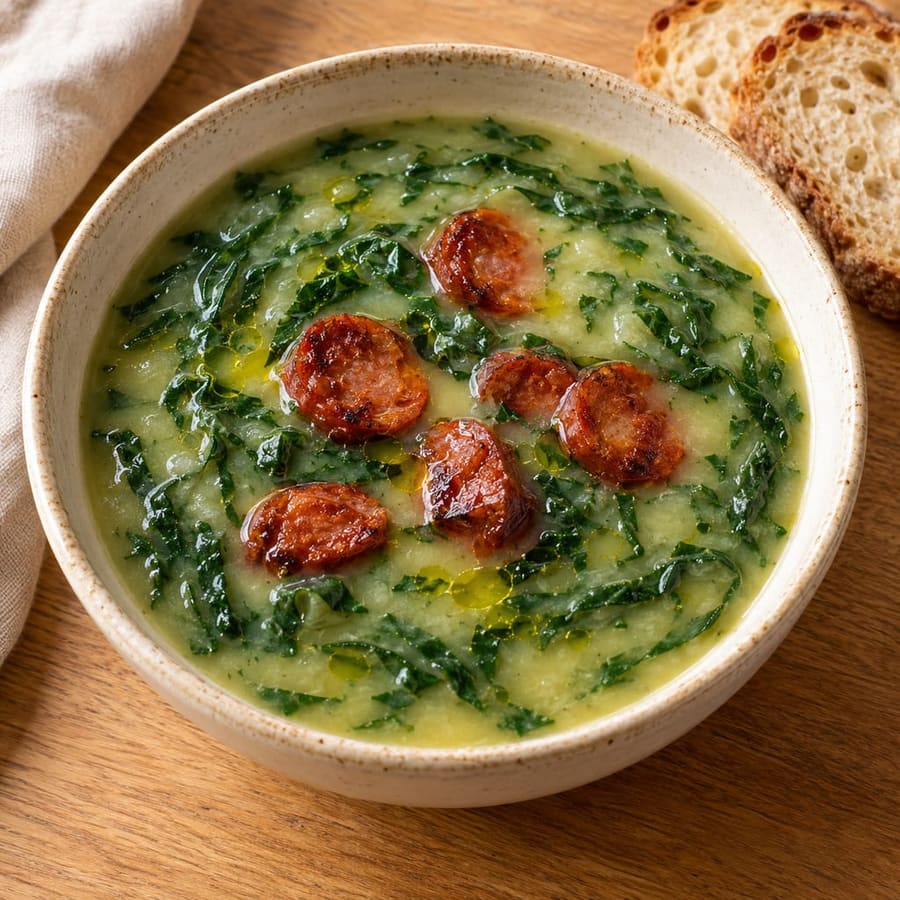 Caldo verde (Kartoffel-Grünkohl-Suppe)