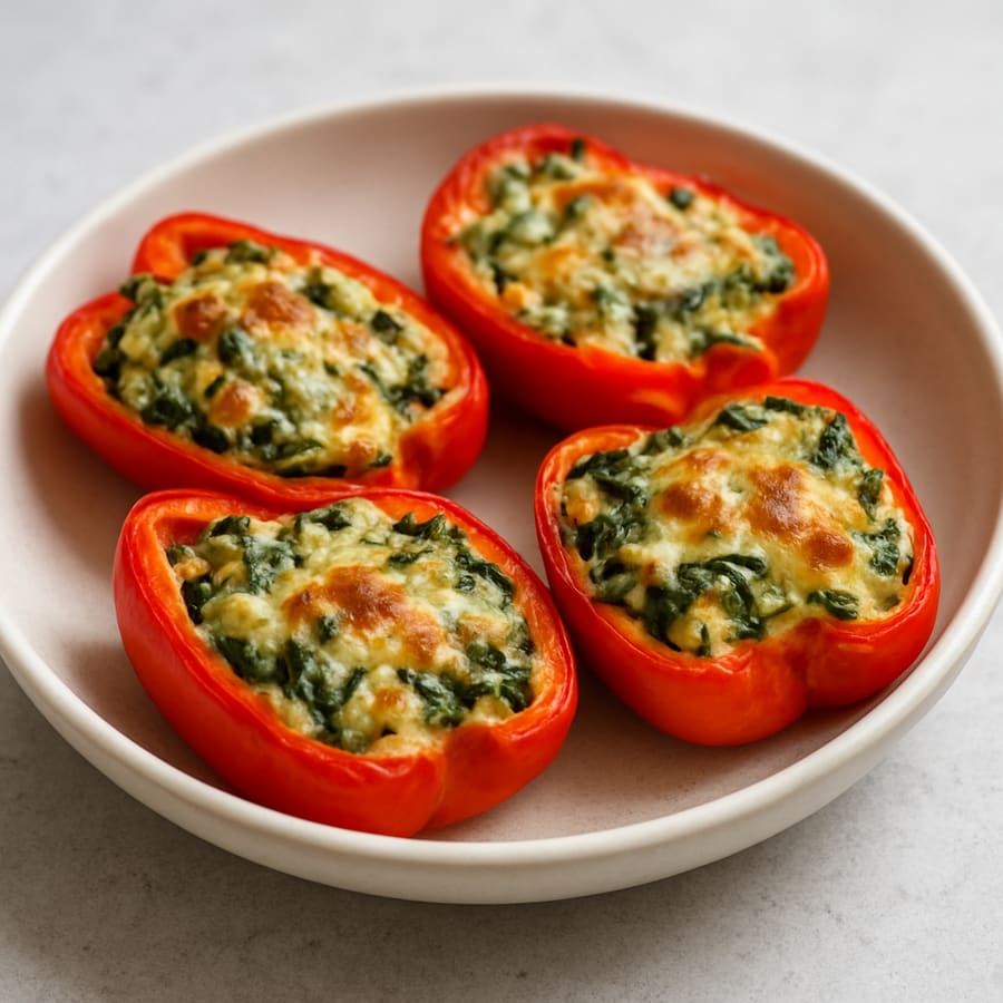 Käse-Spinat-Gefüllte Paprika