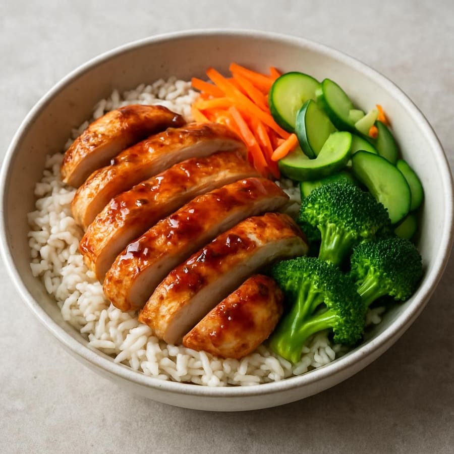 Reis-Bowl mit Hähnchen