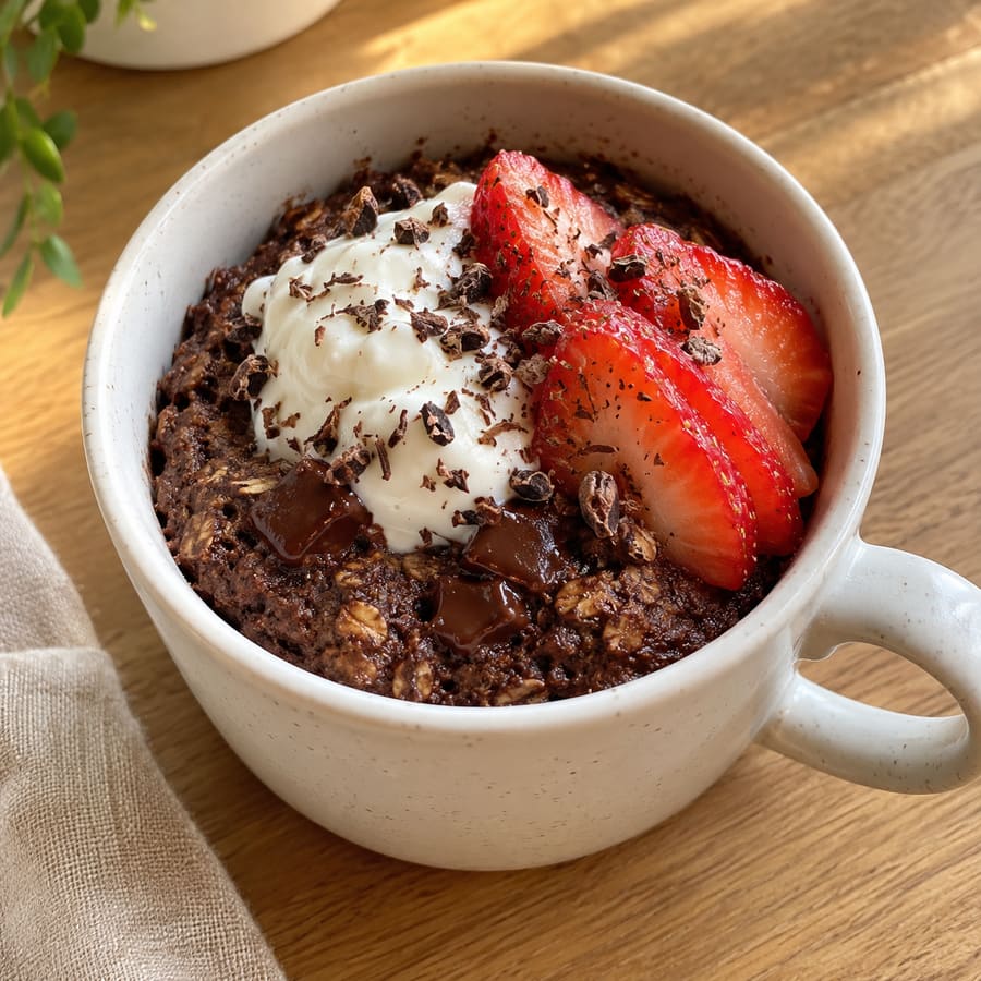 Chocolate banana oat mug cake