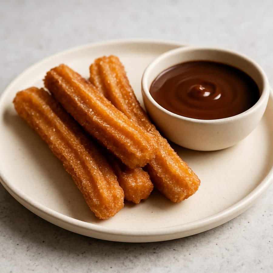 Churros con chocolate a la taza