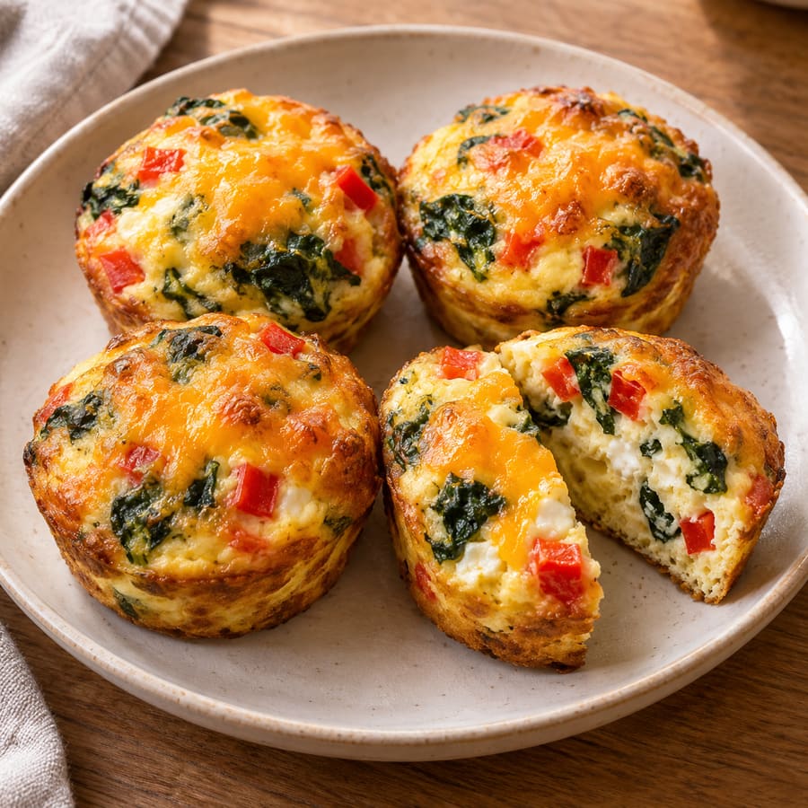 Muffin di uova e fiocchi di latte con verdure