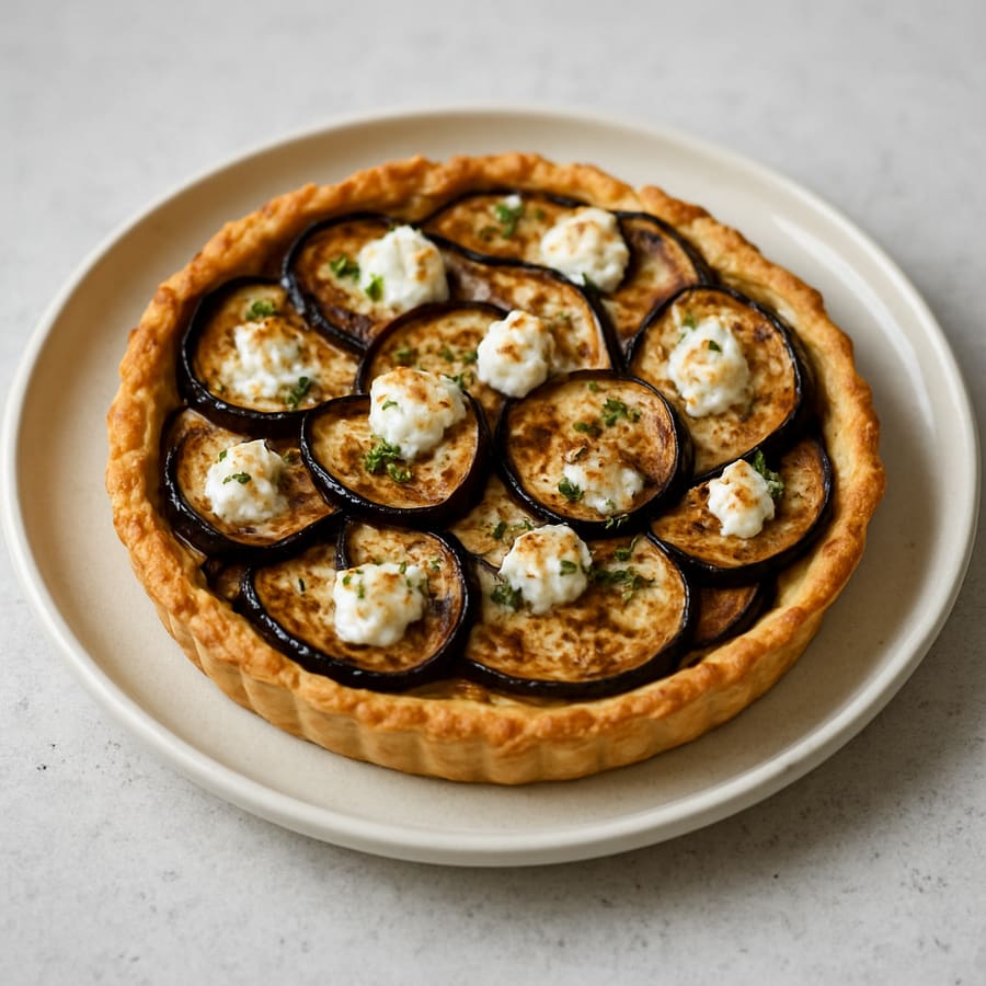 Auberginen-Ziegenkäse-Tarte