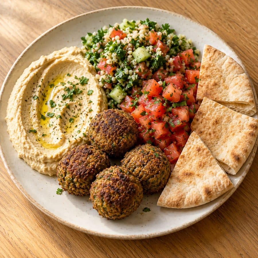 Falafel mit Hummus und Taboulé