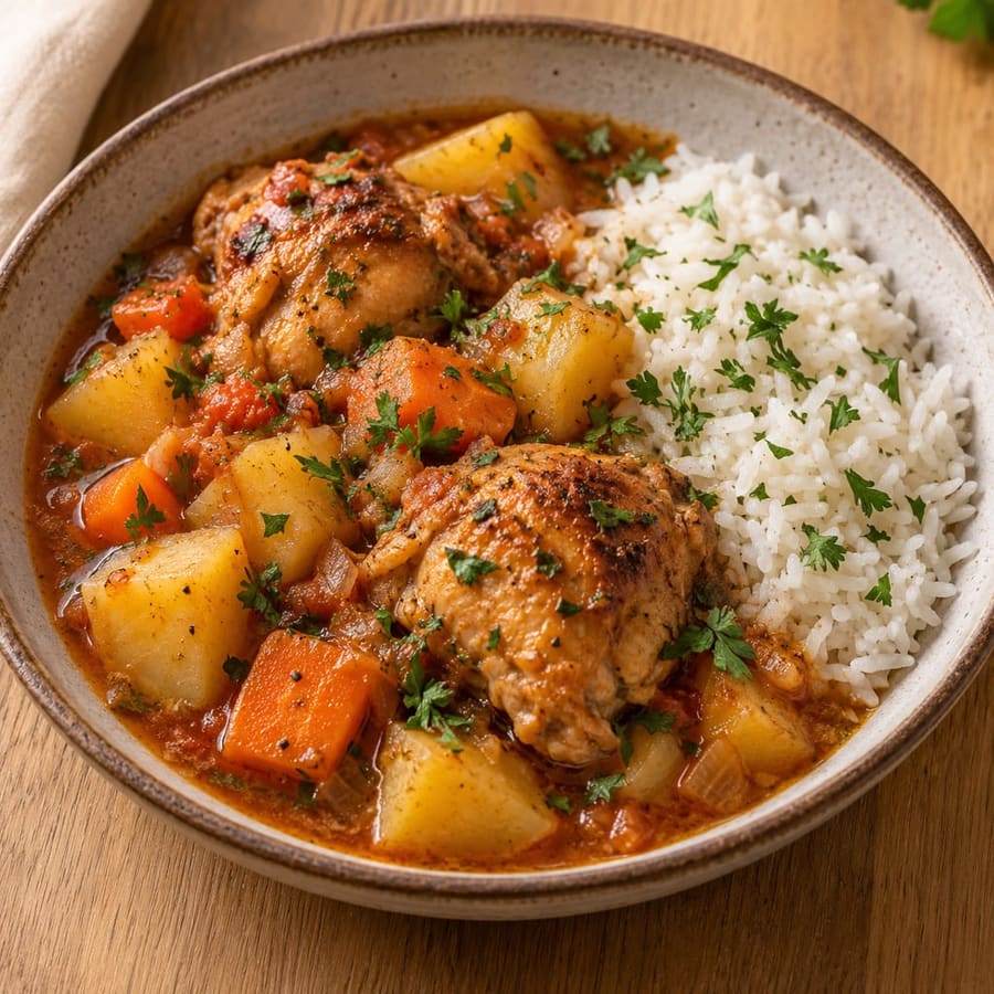 Hähnchen-Kartoffel-Eintopf (Frango ensopado)