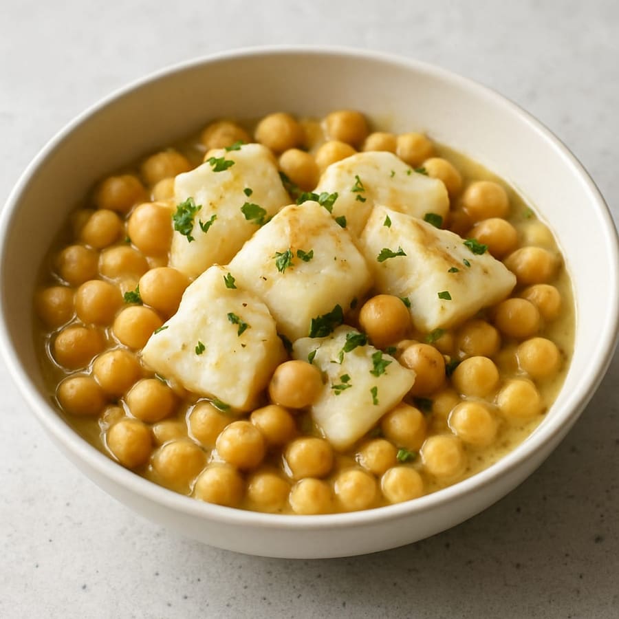Garbanzos con bacalao