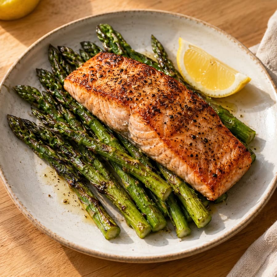 Gegrillter Lachs mit Spargel