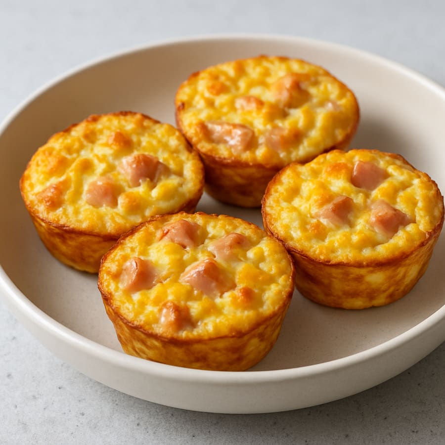Muffin con Prosciutto, Formaggio e Uovo