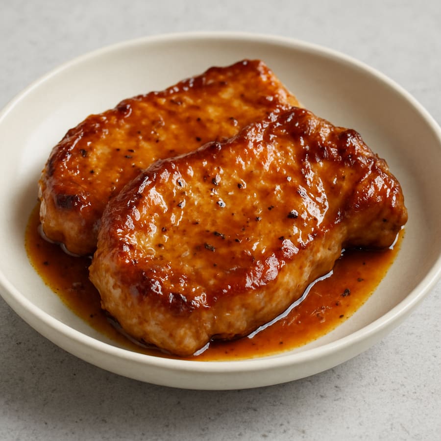 Honigglasierte Schweinekoteletts