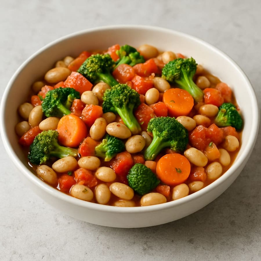 Judías blancas con verduras