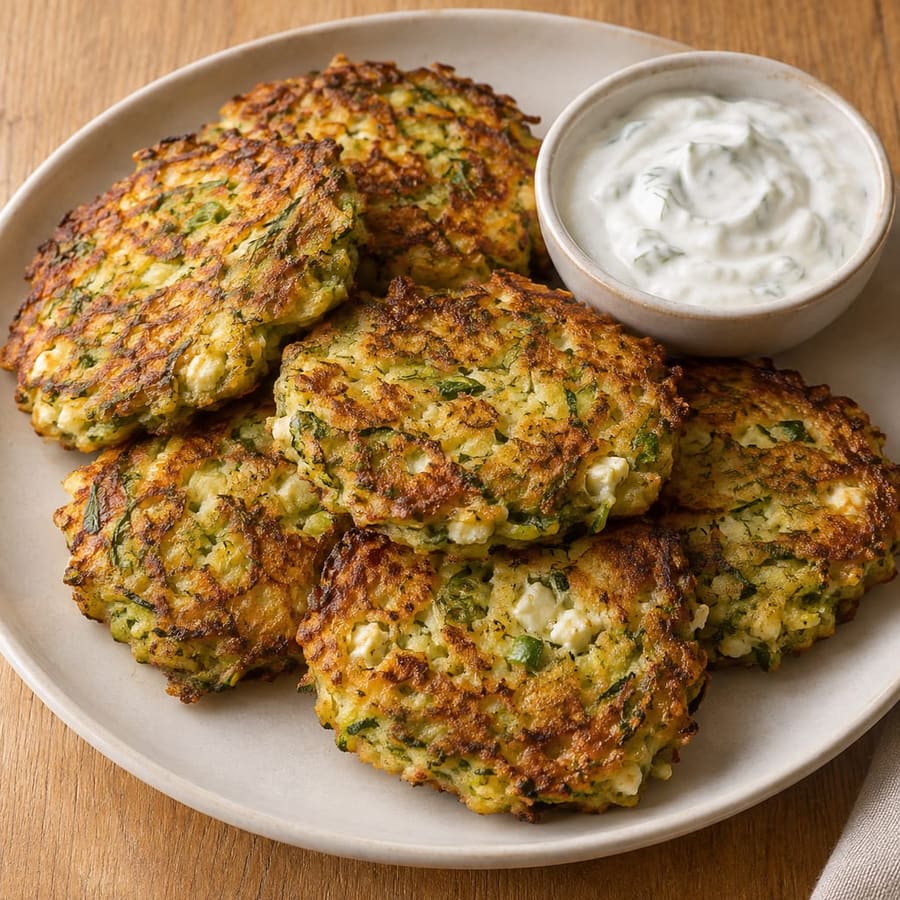 Kolokithokeftedes (Zucchinipuffer mit Feta)
