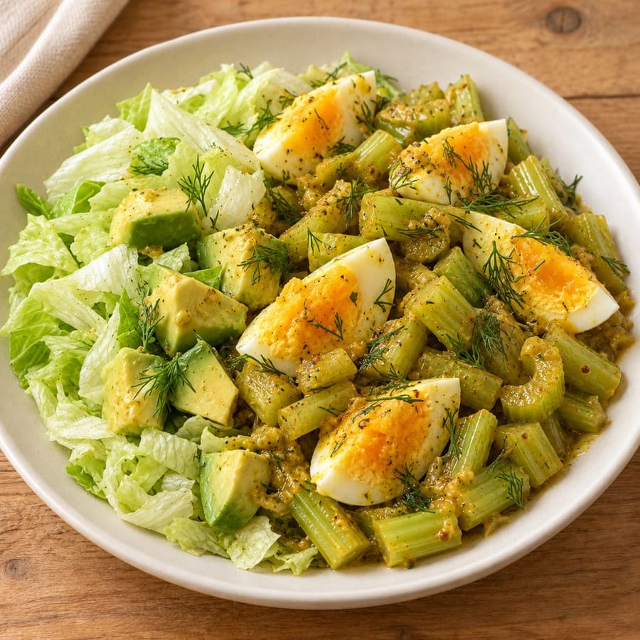 Eiersalat mit Staudensellerie und Avocado