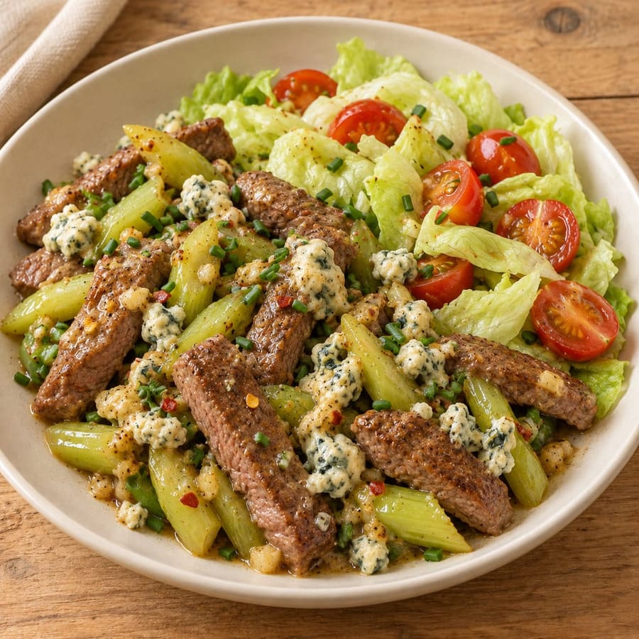 Warmer Rindfleischsalat mit Sellerie und Kirschtomaten