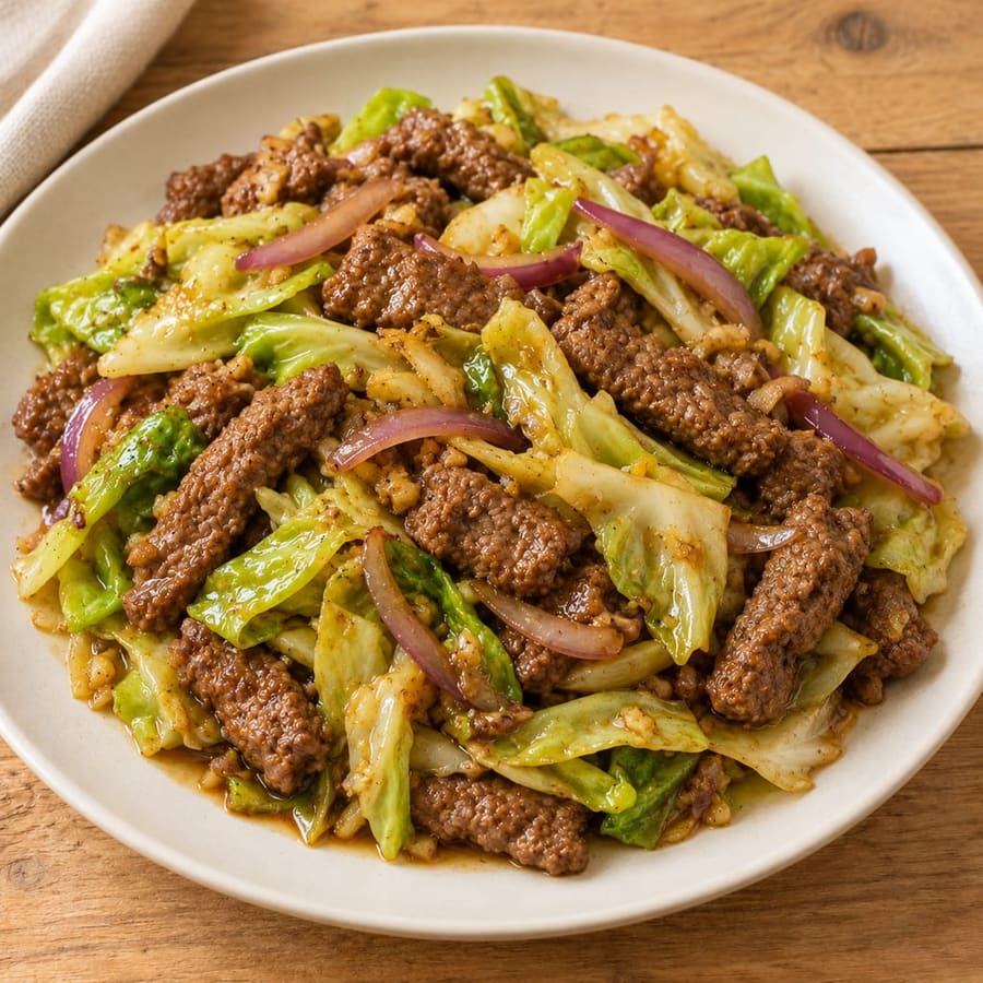 Hackfleisch-Kohl-Pfanne mit Ingwer