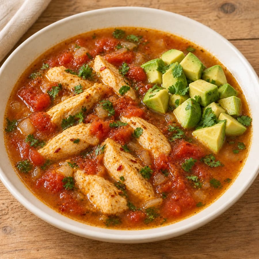 Hähnchensuppe mit Tomate und Limette