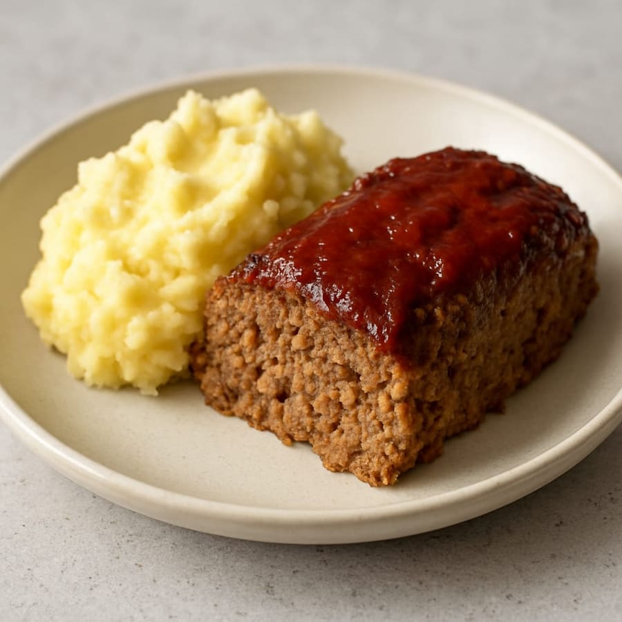 Hackbraten mit Kartoffelpüree