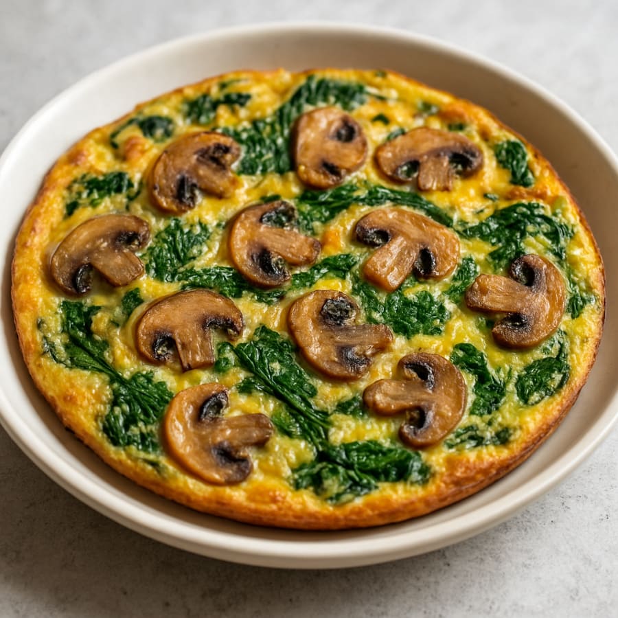 Pilz-Spinat-Frittata
