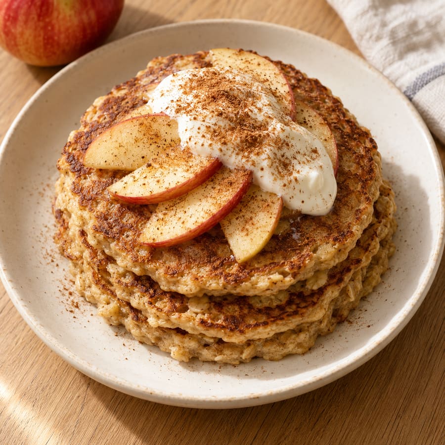 Pancake di avena e mela alla cannella