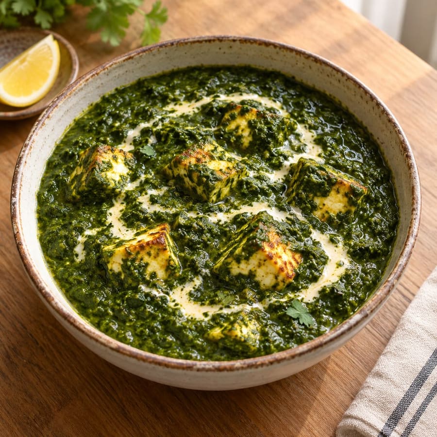 Palak Paneer (Spinat mit Paneer)