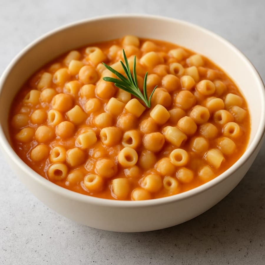 Pasta e ceci (pasta with chickpeas)