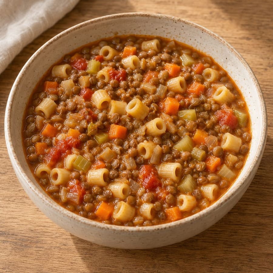 Pasta with lentils