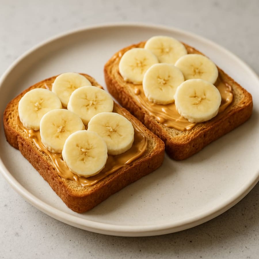 Peanut butter and banana toast