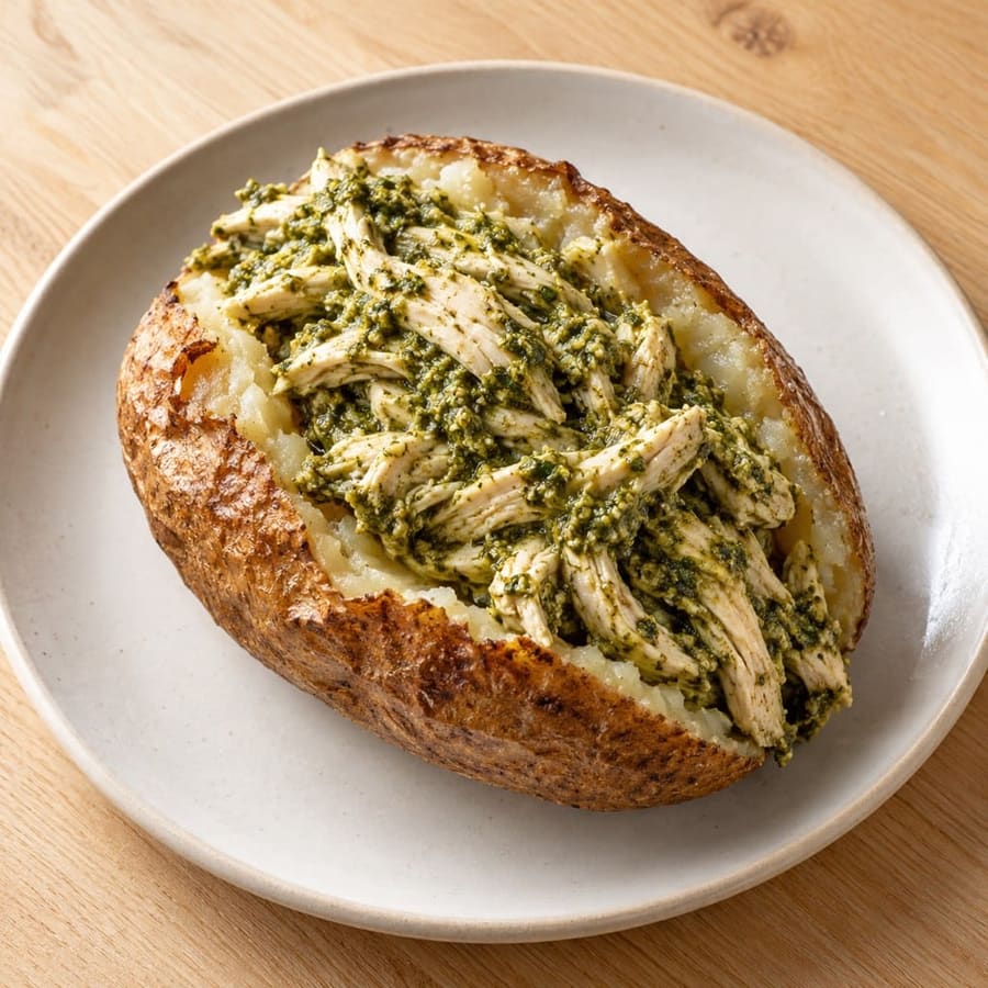Ofenkartoffel mit Pesto-Hähnchen