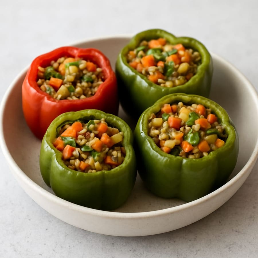 Pimientos rellenos de verduras