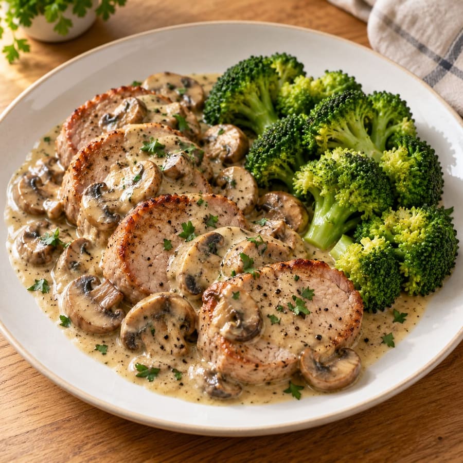 Schweinefilet mit Pilzen