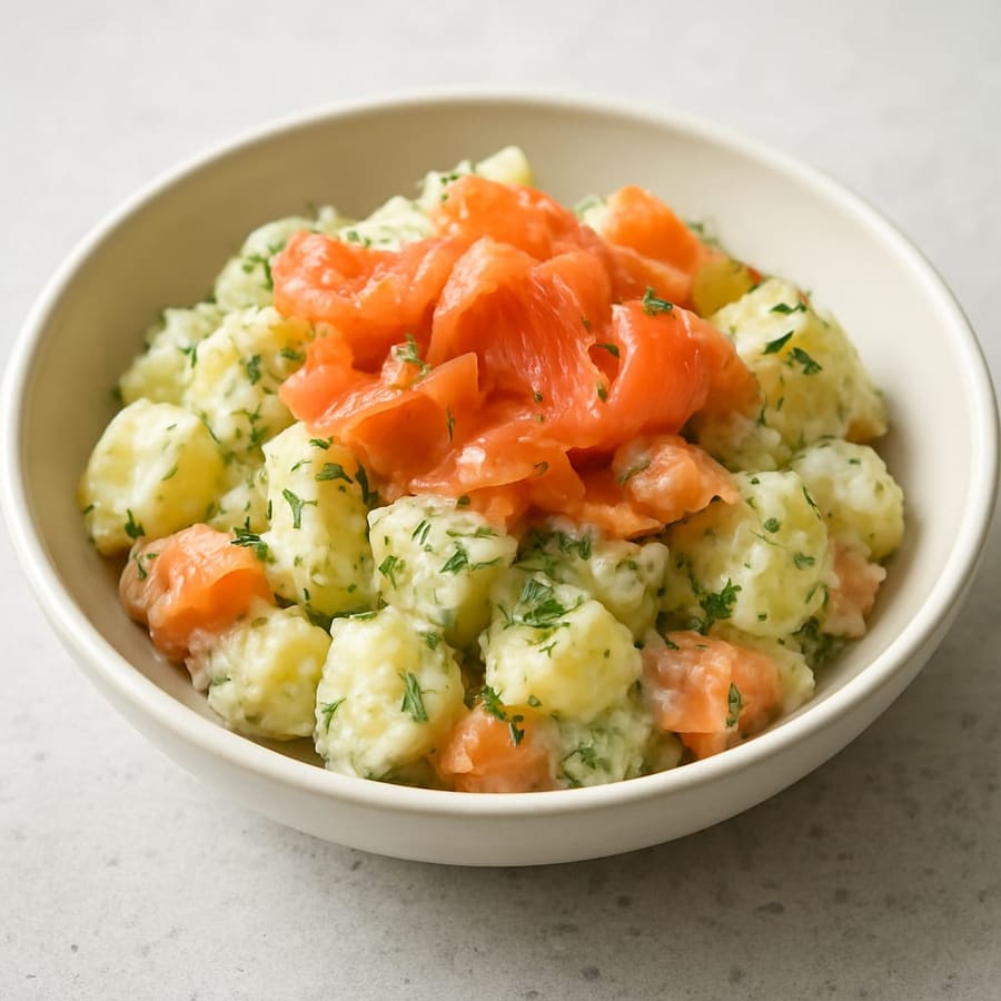 Kartoffelsalat mit Räucherlachs