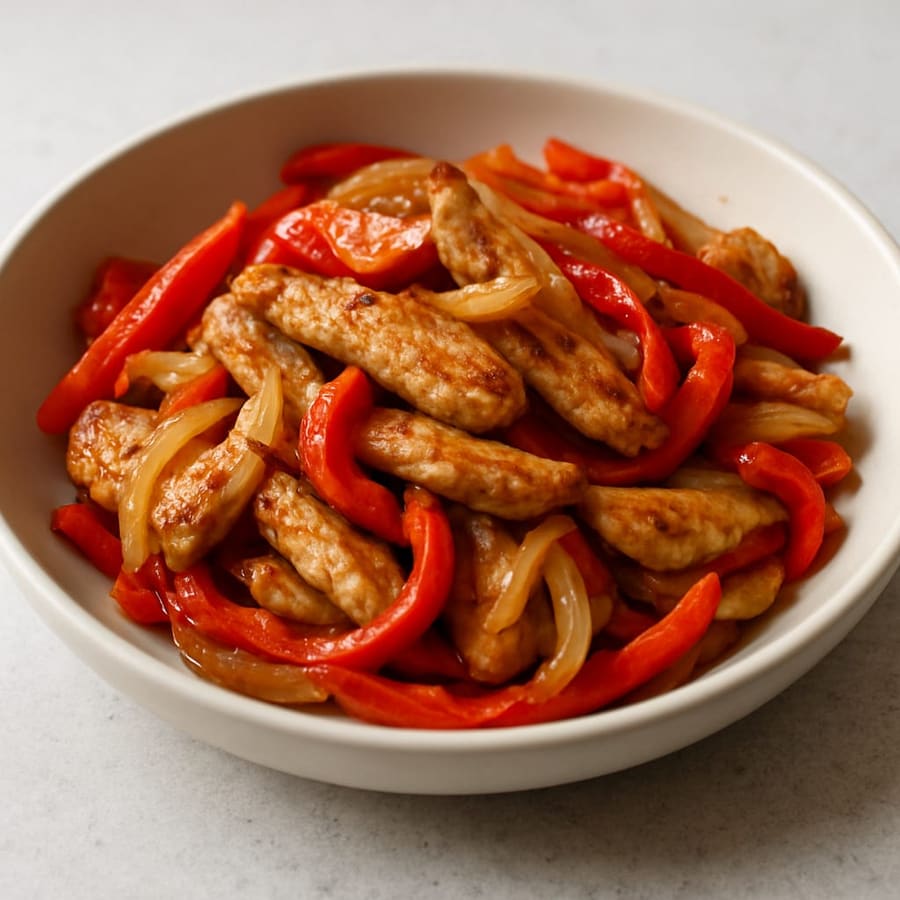 Schnelle Puten-Paprika-Pfanne