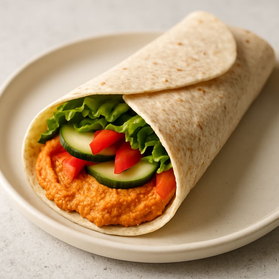 Wrap mit Paprika-Hummus
