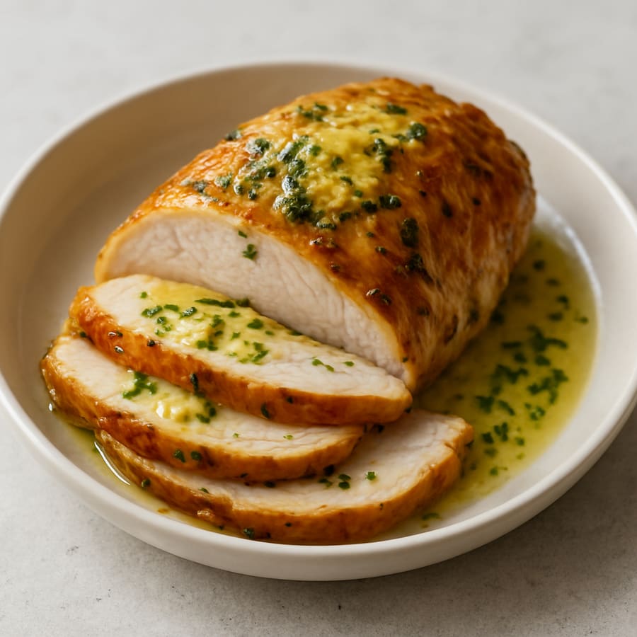 Roasted Turkey Breast with Garlic Butter
