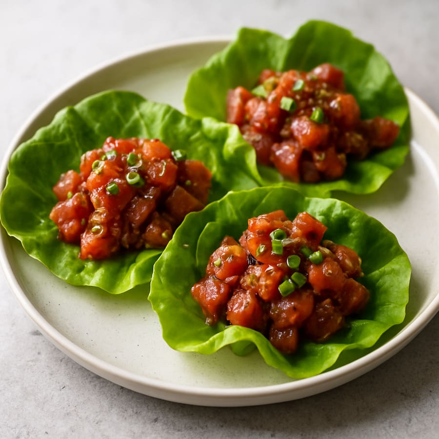 Würzige Thunfisch-Lettuce-Wraps