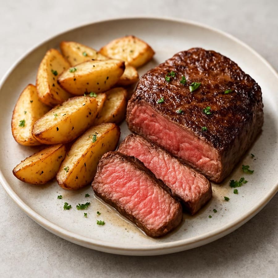 Steak mit Kartoffeln