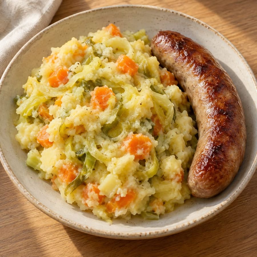 Stoemp mit Würstchen