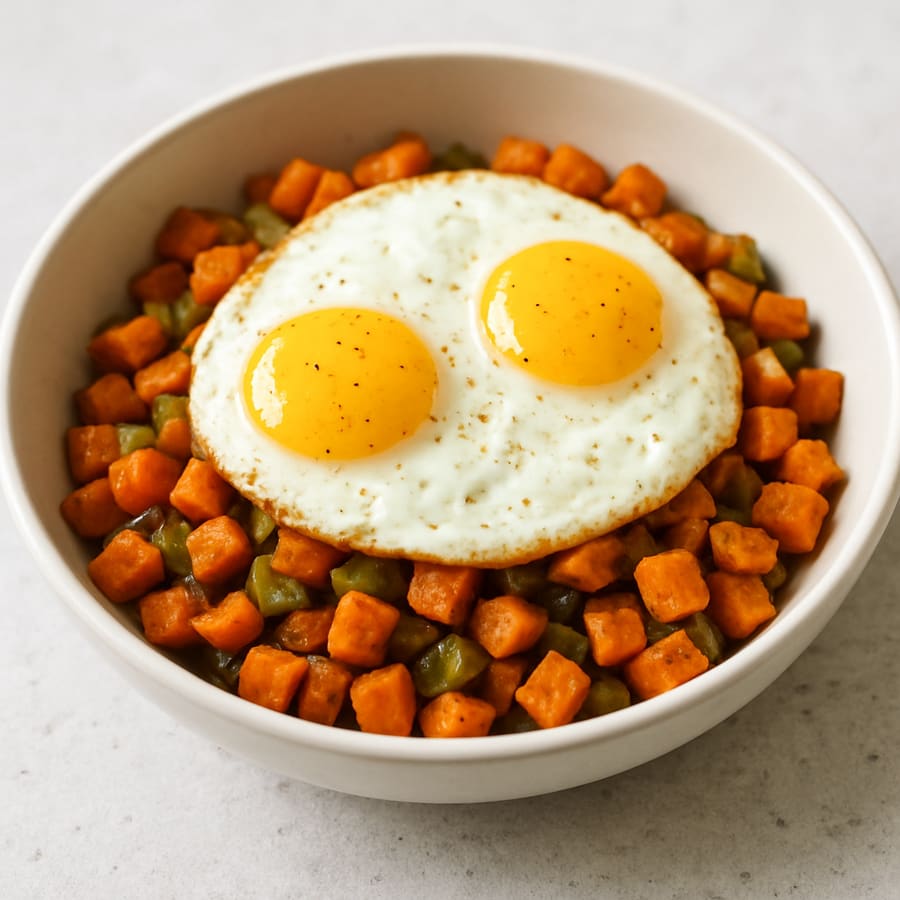 Sweet Potato Hash with Eggs