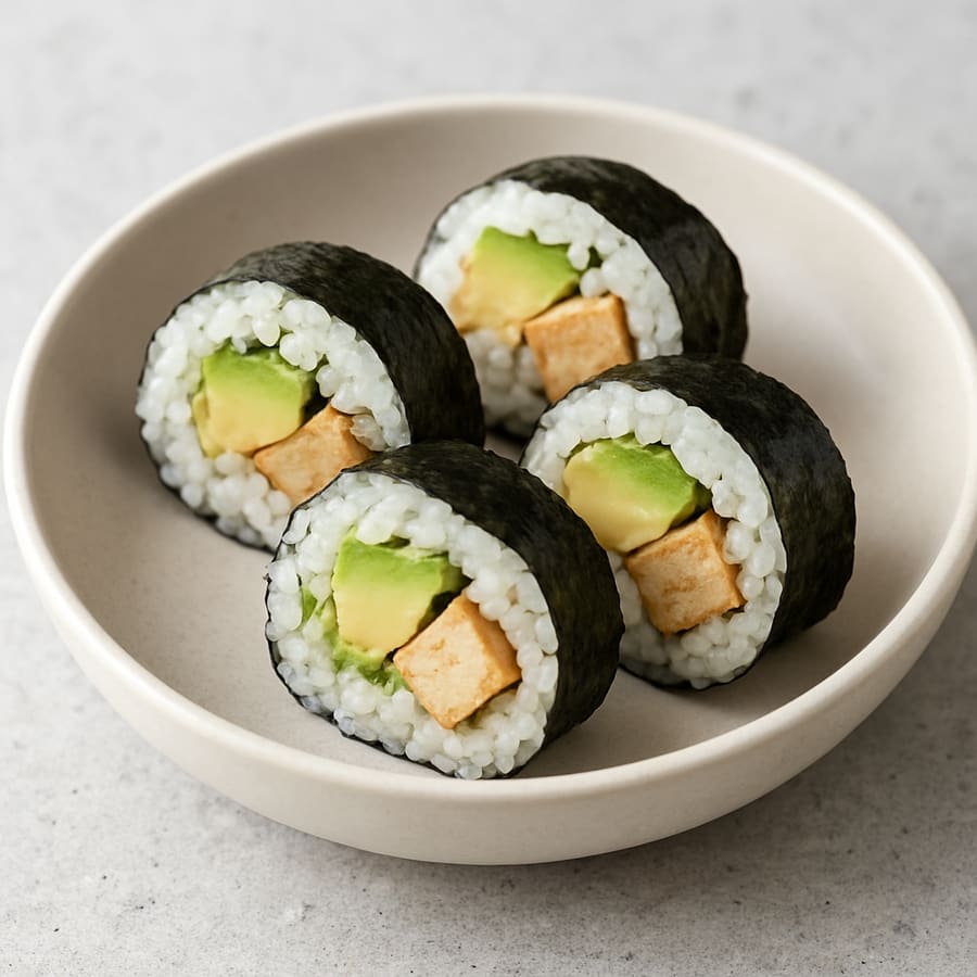 Tofu-Avocado-Sushirolle
