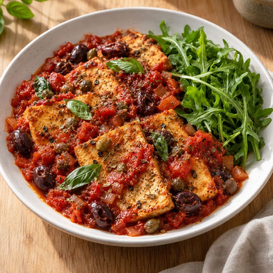 Tofu alla Pizzaiola mit Oregano
