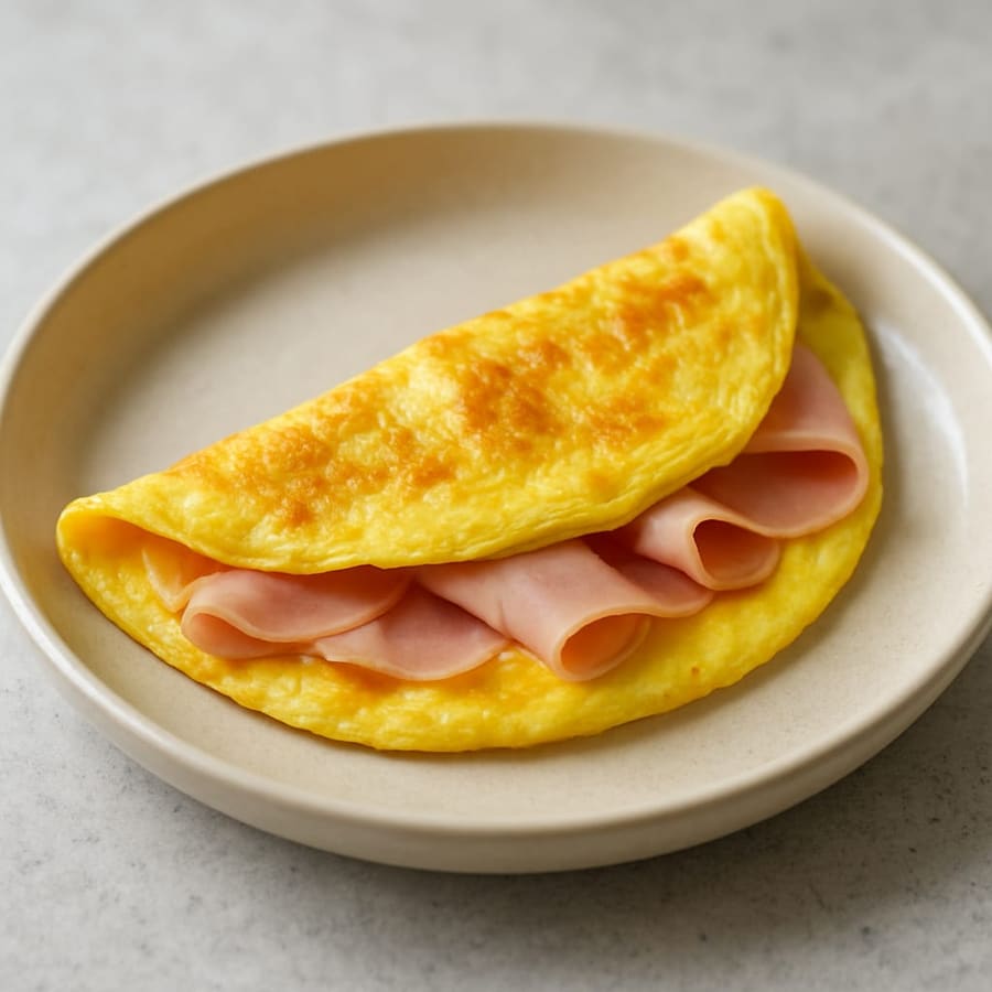 Französisches Omelett mit Schinken
