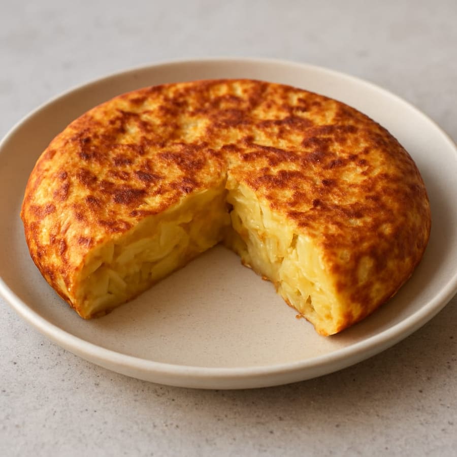 Tortilla de patatas con cebolla