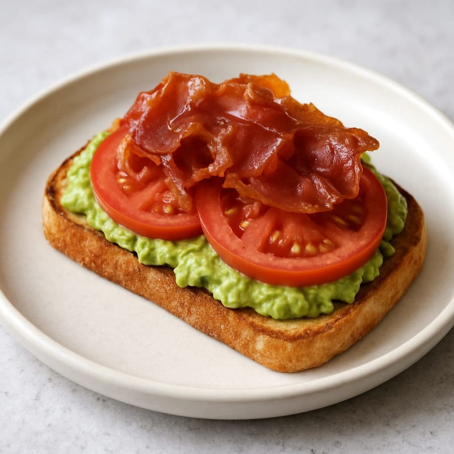 Toast con avocado e prosciutto crudo croccante