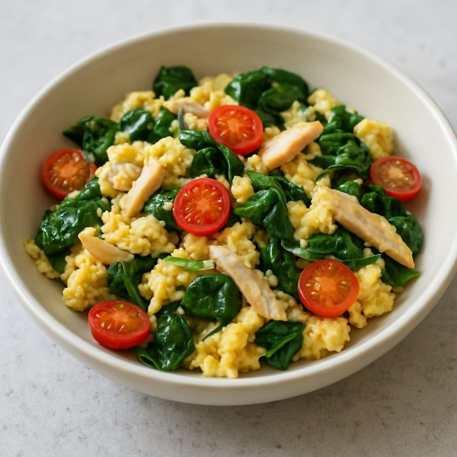 Turkey and Spinach Egg Scramble