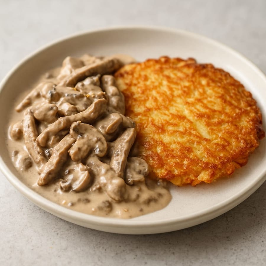 Zürcher Geschnetzeltes mit Rösti